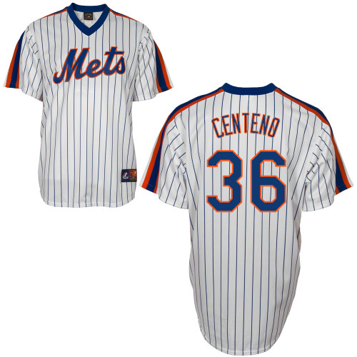 Juan Centeno #36 MLB Jersey-New York Mets Men's Authentic Home Cooperstown White Baseball Jersey
